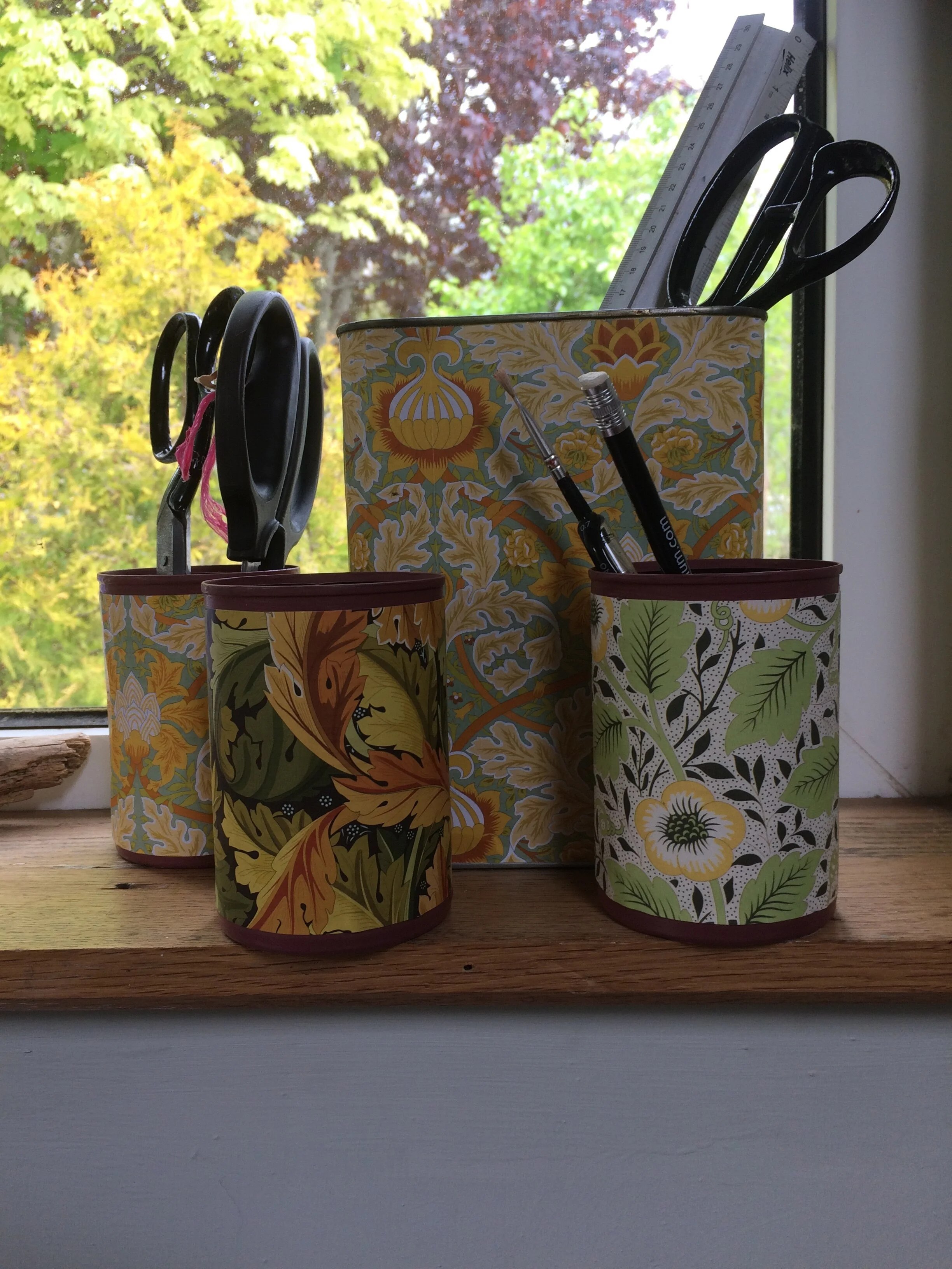 Finished cans on windowsill