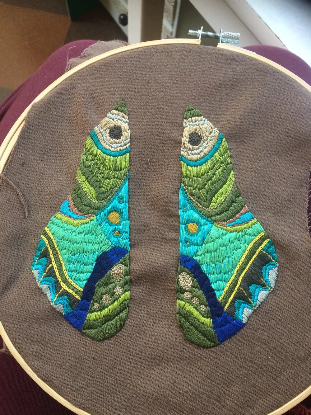 Fully embroidered wings