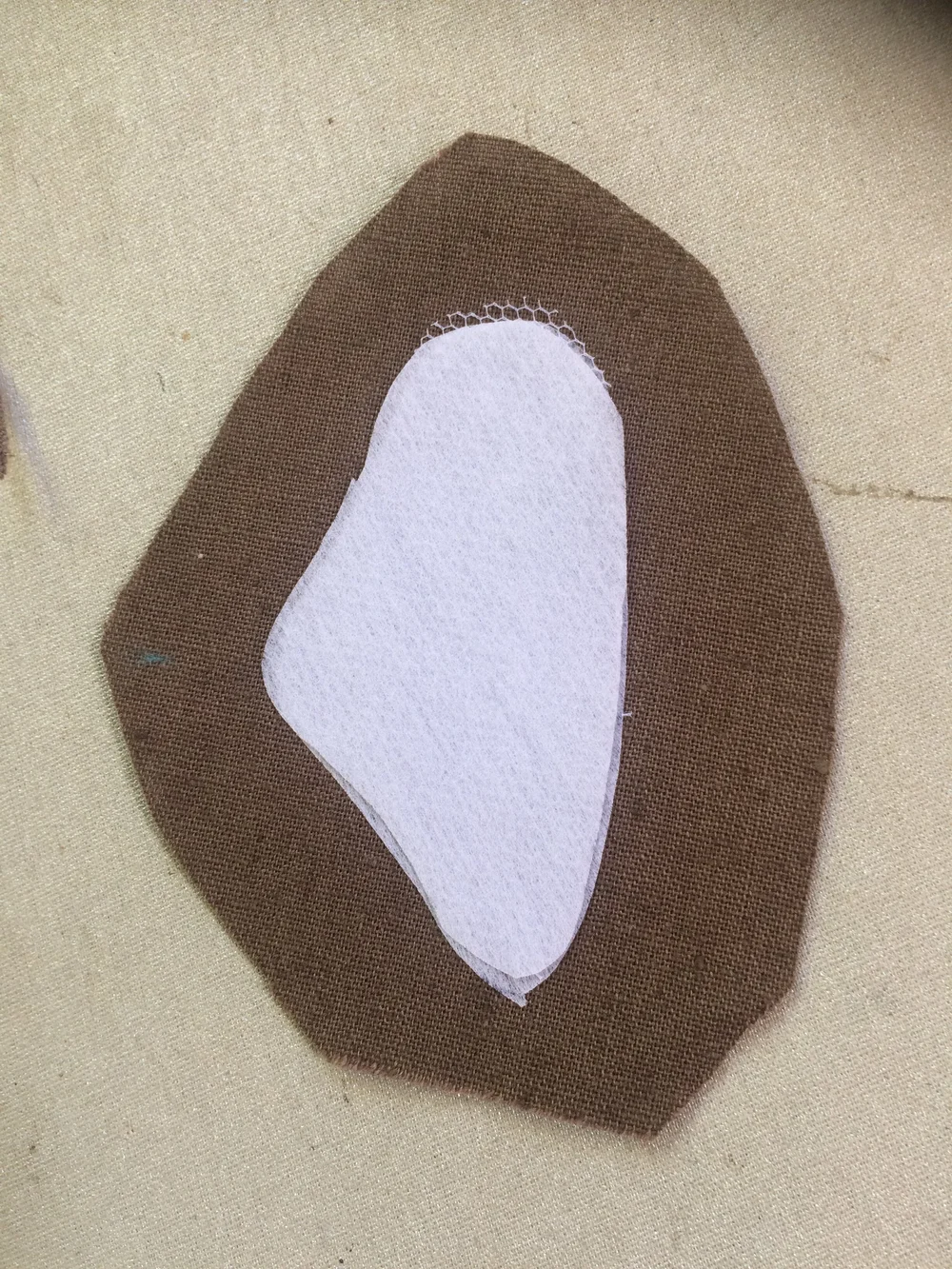 Interfacing ironed onto the back of the wings