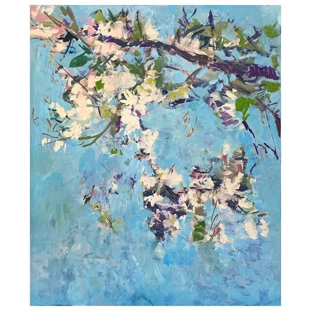 New paintings by @ryancobourn are on way to me!  Stem and Branch 4, oil on archival paper, 36x30 inches.  #natureseries  #naturestudy #worksonpaper #flowers #branches #signsofspring #blooms #landscapepainting #originalart #oilpainting #oilonpaper #fl