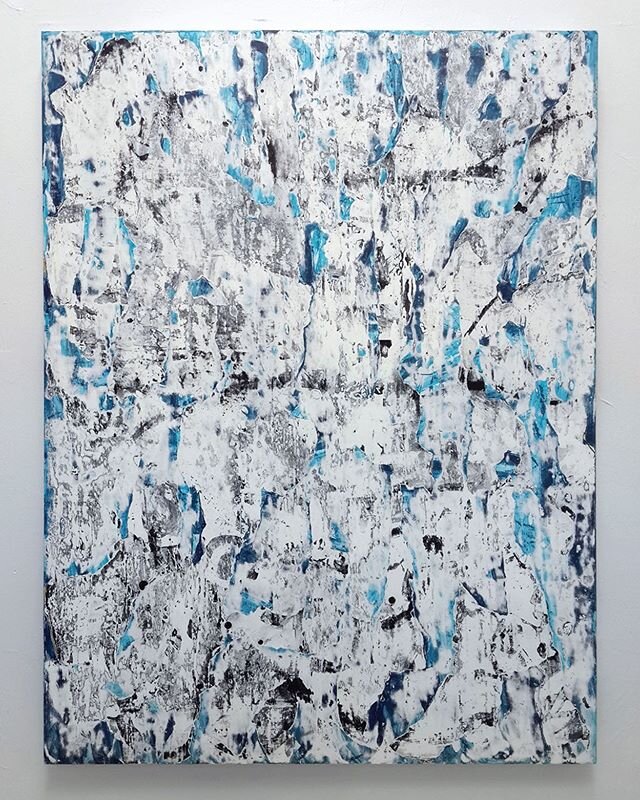 Arctic  Ice by @jasonraykeith 48x36 inches, mixed media on panel.  Available and ready to hang! #mixedmediaart #artonpanel #abstractart #abstractpainting #deconstructedart #layers #texture #urbandecay #blue #rvaart #richmondart #richmondartist #rvaar