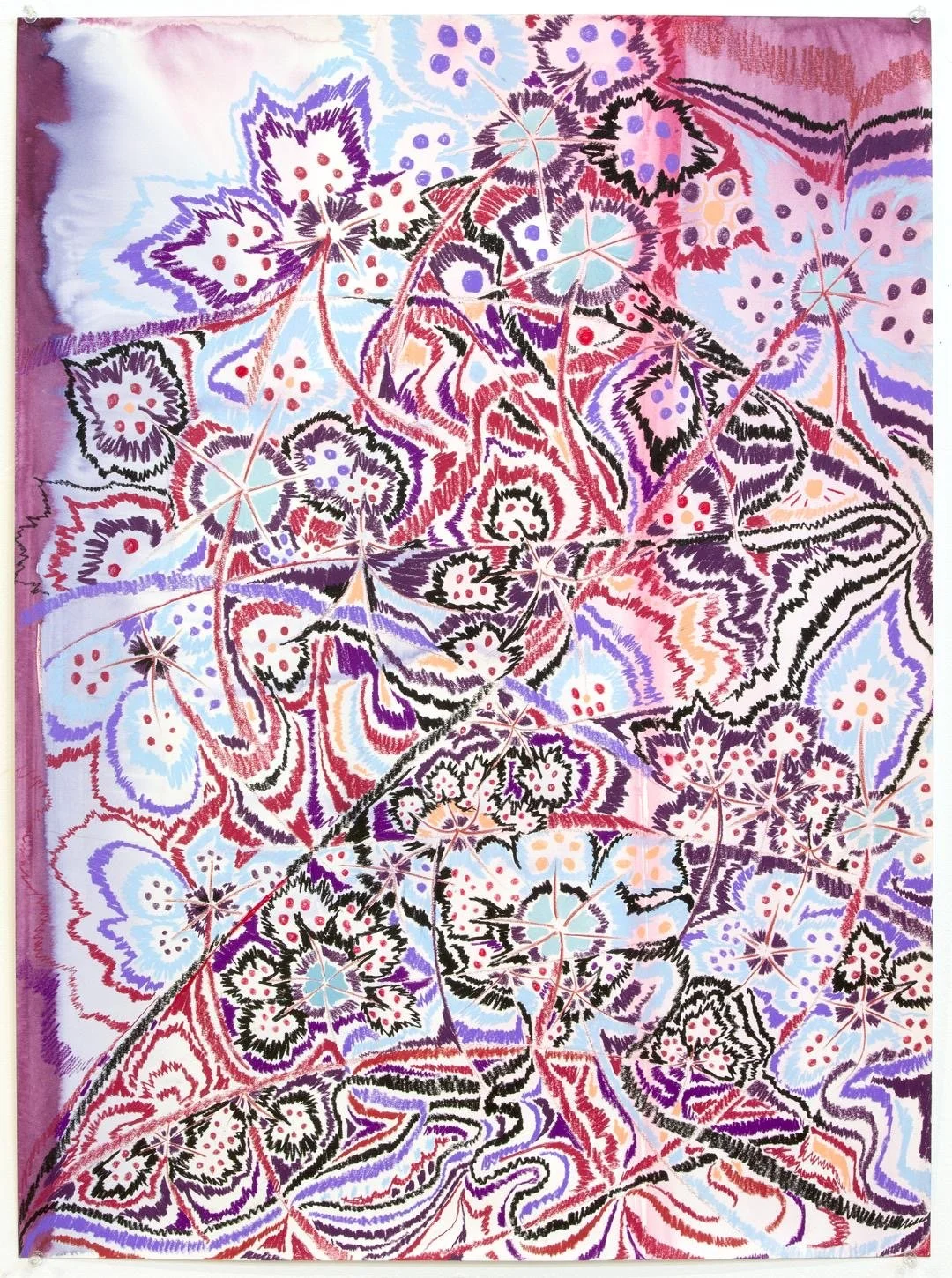 Constant Dance, ink and pastel on paper, 30 x 22 inches