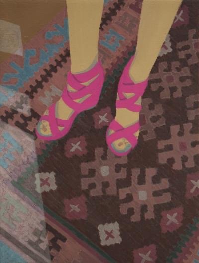 Hot Pink Heels, oil on canvas, 16 x 12 inches