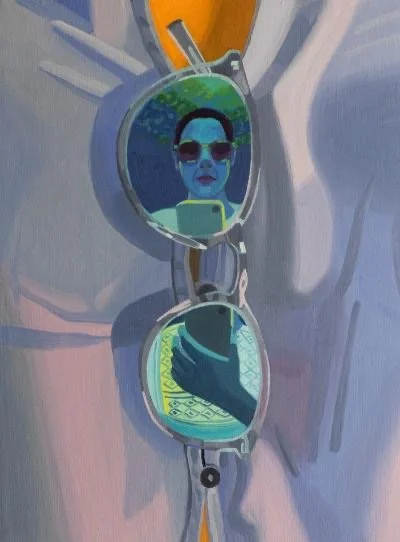 Sunglasses Selfie, oil on canvas, 16 x 12 inches