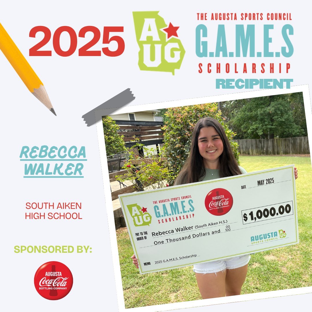 🎉 Congratulations to our 2025 G.A.M.E.S. Scholarship recipient: 𝑹𝒆𝒃𝒆𝒄𝒄𝒂 𝑾𝒂𝒍𝒌𝒆𝒓, @south_aiken_high_school! 🏅

We&rsquo;re proud to honor a student-athlete who stands out in competition, in the classroom, and through service. 👏📚🏃

Tha