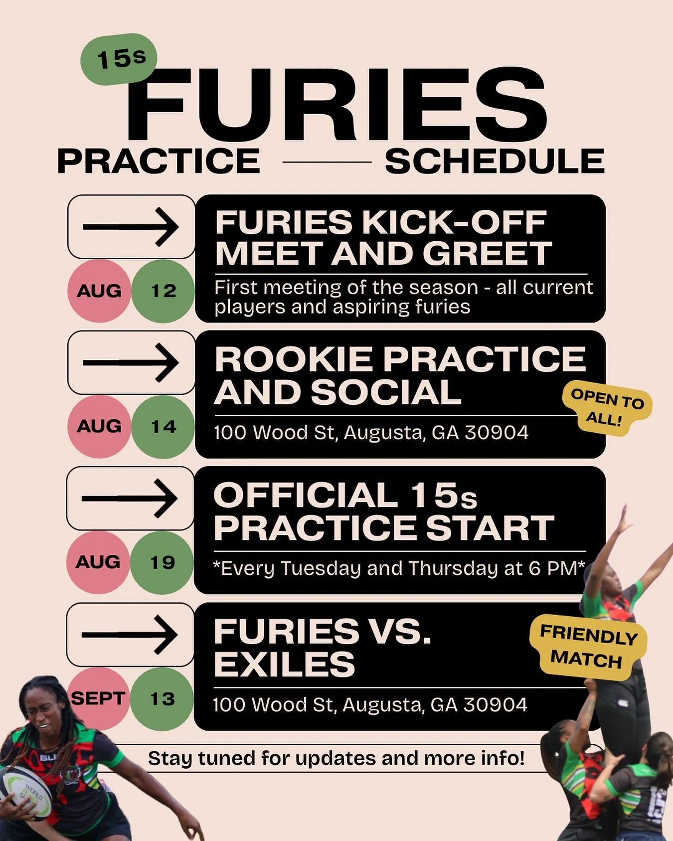 Augusta Furies Women’s Rugby vs. Exiles