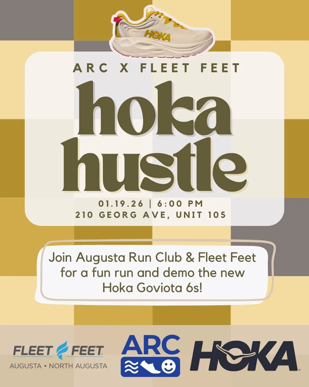 Augusta Run Club x Fleet Feet Hoka Hustle