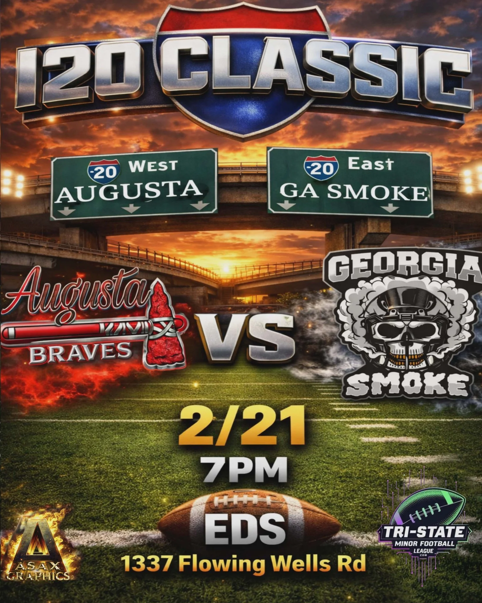 Augusta Braves Football vs. Georgia Smoke
