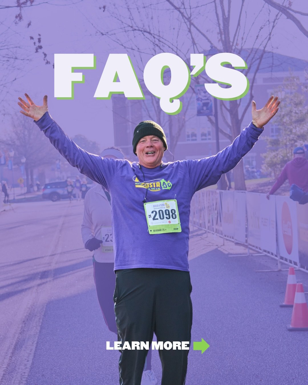 Got questions about the race? 🏃&zwj;♀️🏃

Check out our FAQs for all the answers! Didn&rsquo;t see your question? Drop it in the comments below! 

#HalfMarathon #LoveAugusta #Running #RunClub #Marathon