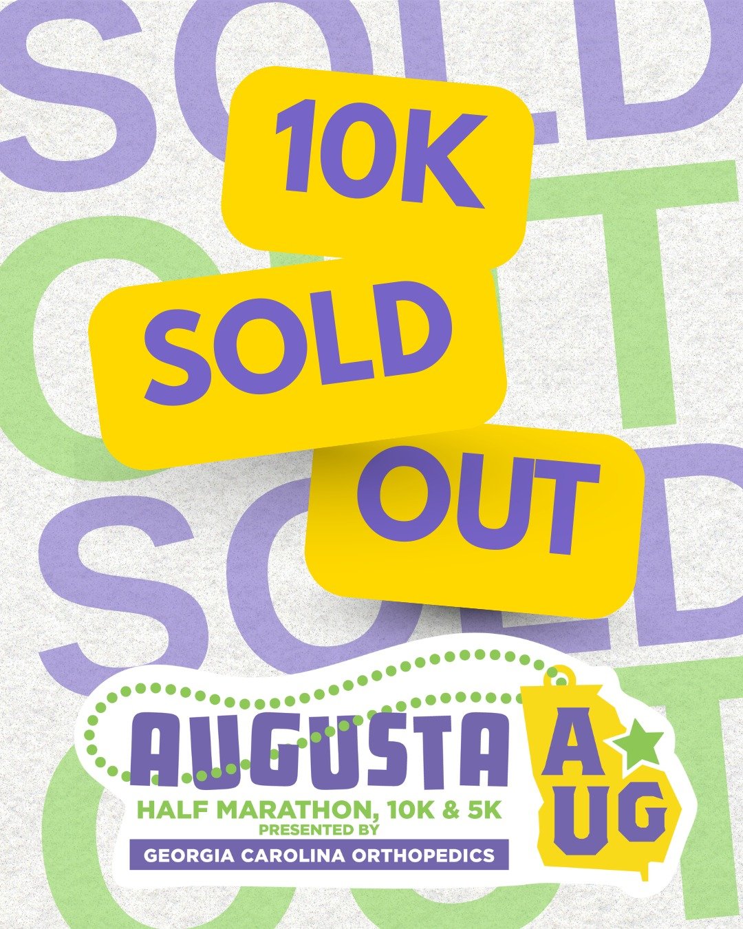 10K is SOLD OUT ‼️

Still spots available for the Half Marathon! Online registration closes February 25.

#aughalf #runaugusta #loveaugusta #augustasports
