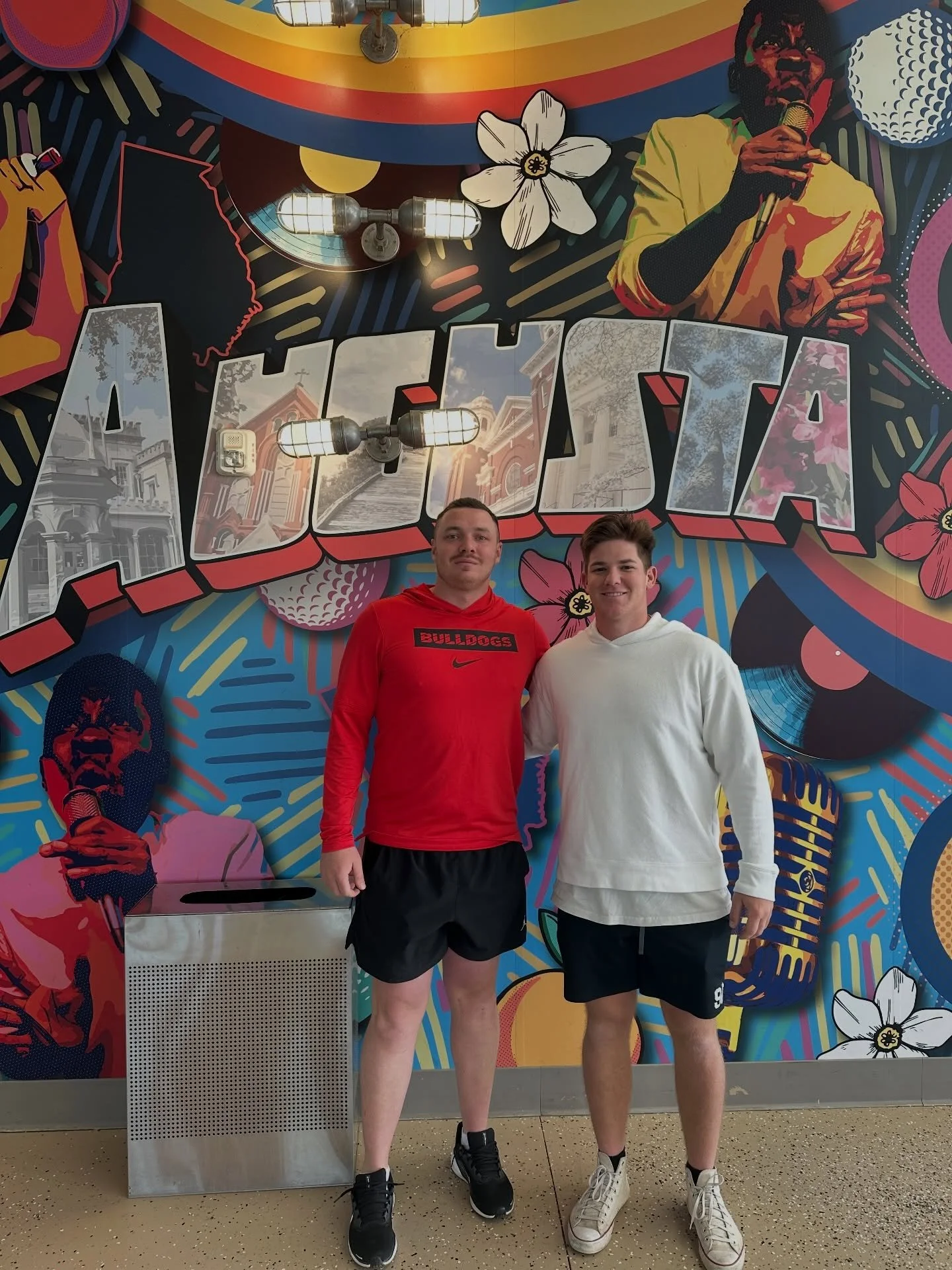 Excited to have our 2025 college football winners in town! Ray Guy Award winner, Brett Thorson from Georgia, and FCS Punter of the Year, James Platte from The Citadel. 🏈🏆