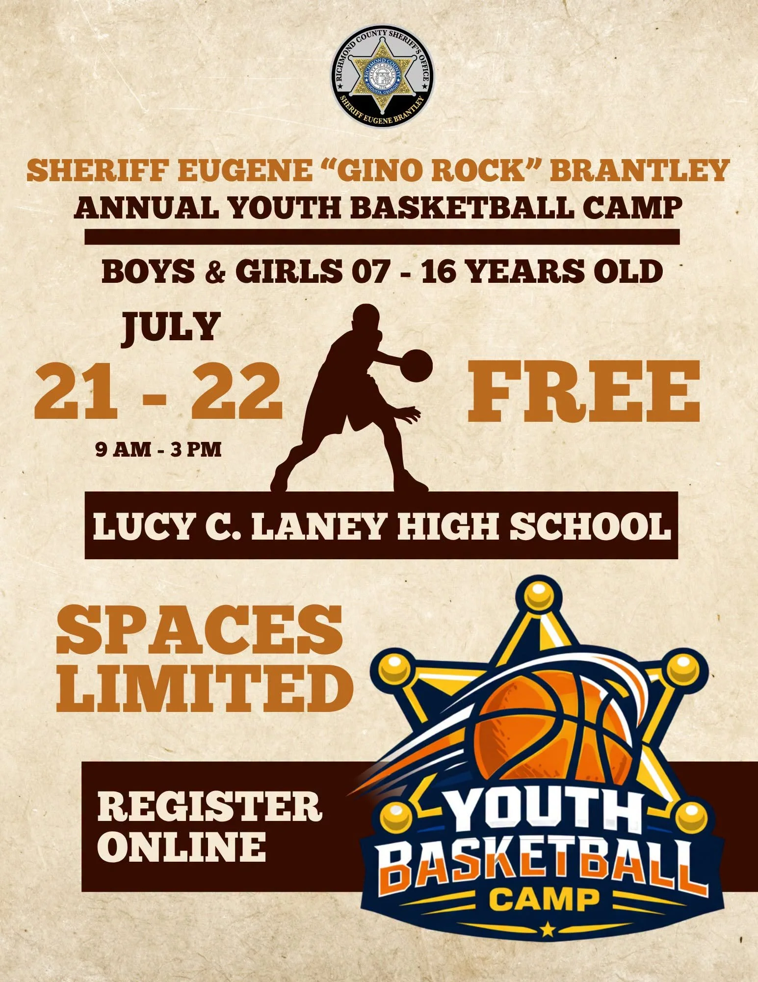 Sheriff Eugene Brantley’s 2nd Annual Basketball Camp