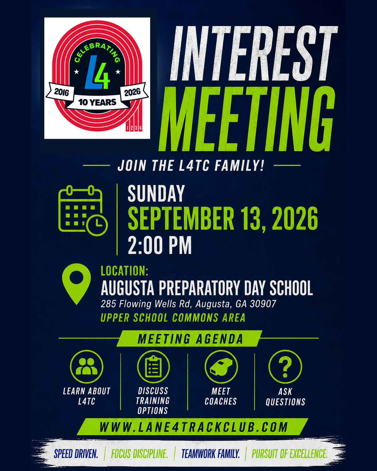 Lane 4 Track Club Interest Meeting