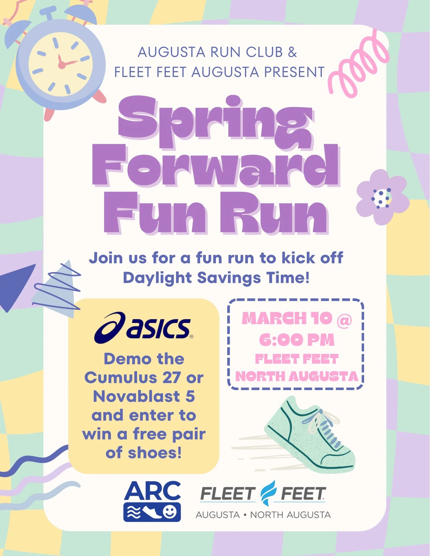 Spring Forward Ran Me Over Spring Forward Run with Augusta Run Club & Fleet Feet — Augusta Sports ...