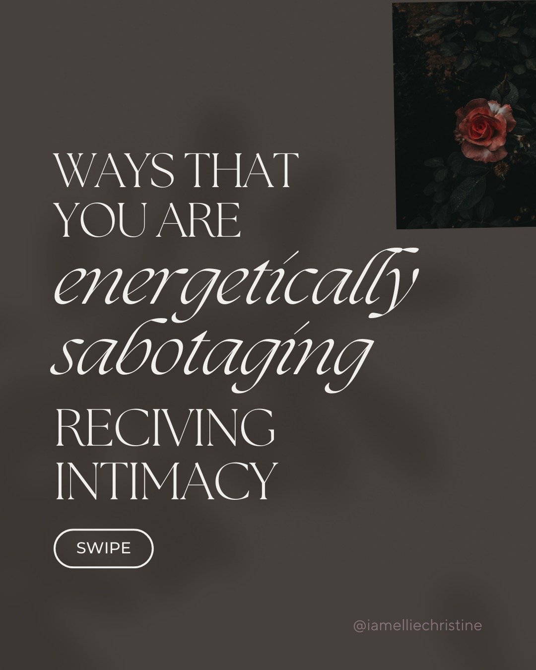 You're energetically blocking receiving more intimacy in your life. 

Between the to-do lists, laundry, and having your head down constantly, you signal to yourself [and those around you] that you aren't open to receiving. 

And intimacy is all about