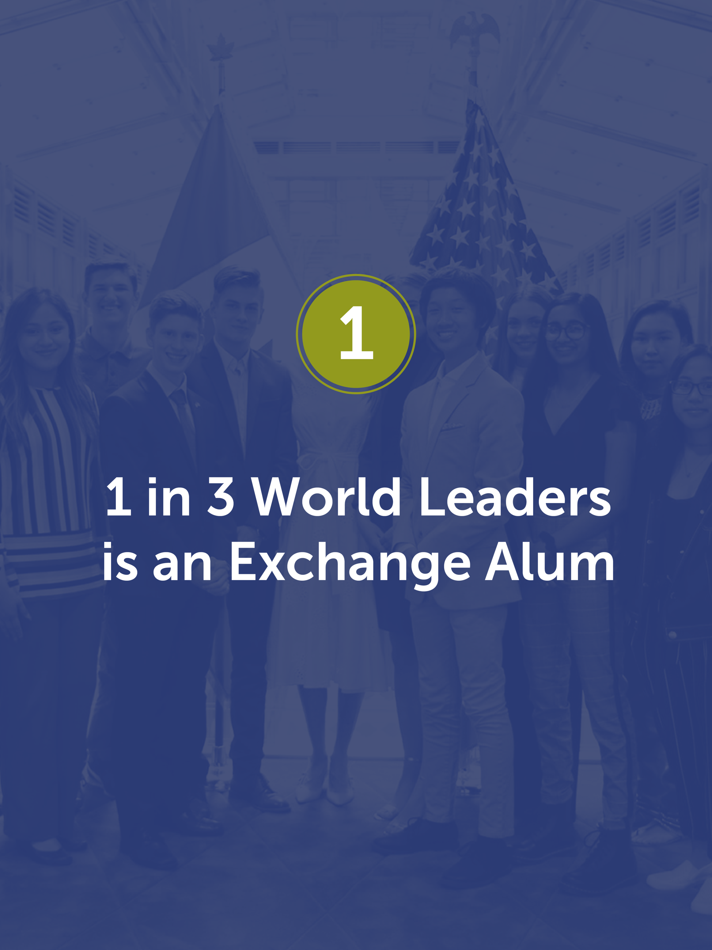 1 in 3 World Leaders is an alumnus of a U.S. Department of State exchange program.