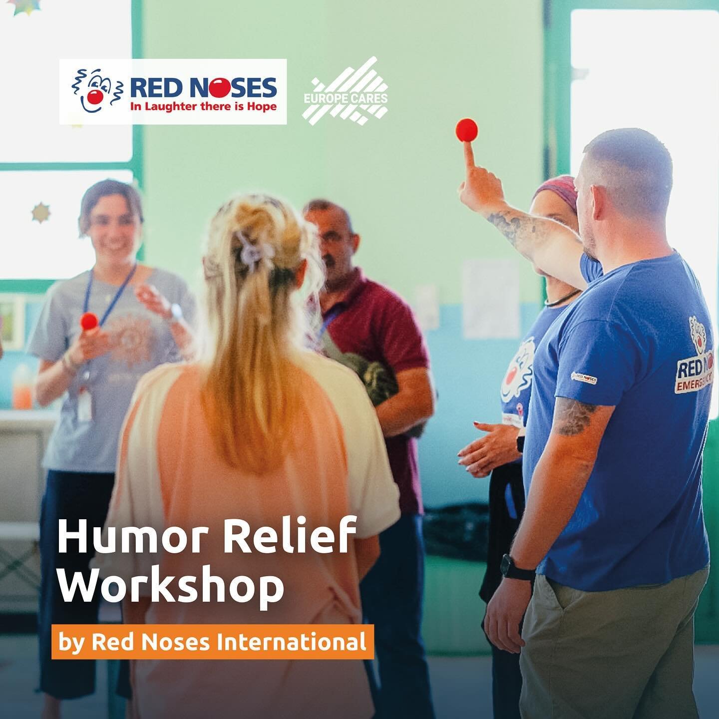 🤡✨ Recently our @europe_cares team in Par&eacute;a participated in the Humor Relief Workshop offered as a team building from&nbsp;@emergencysmile , showing once again the importance of fostering welcoming, positive and careful connections in between