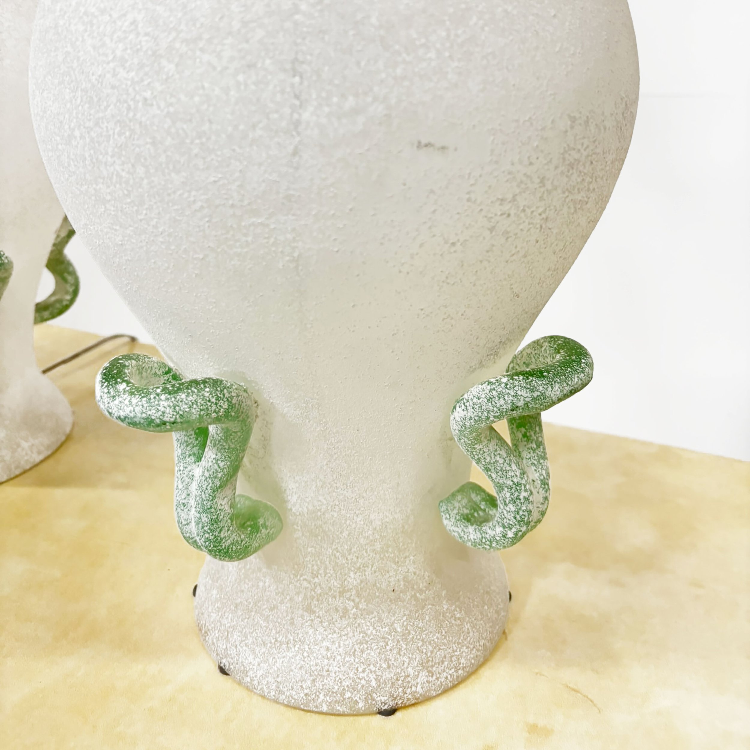 Pair of Scavo Murano Lamps, Manner of Alfredo Barbini