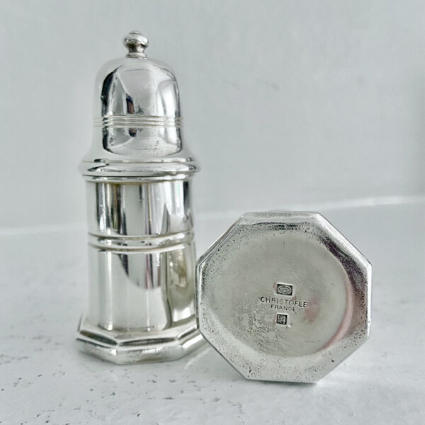 ONE Christofle Sterling Silver and Crystal Salt or Pepper Shaker 