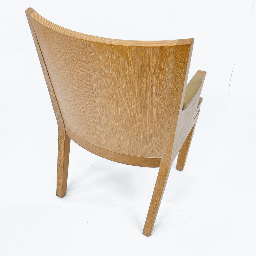 Vintage French cerused oak arm chair, circa 1950s