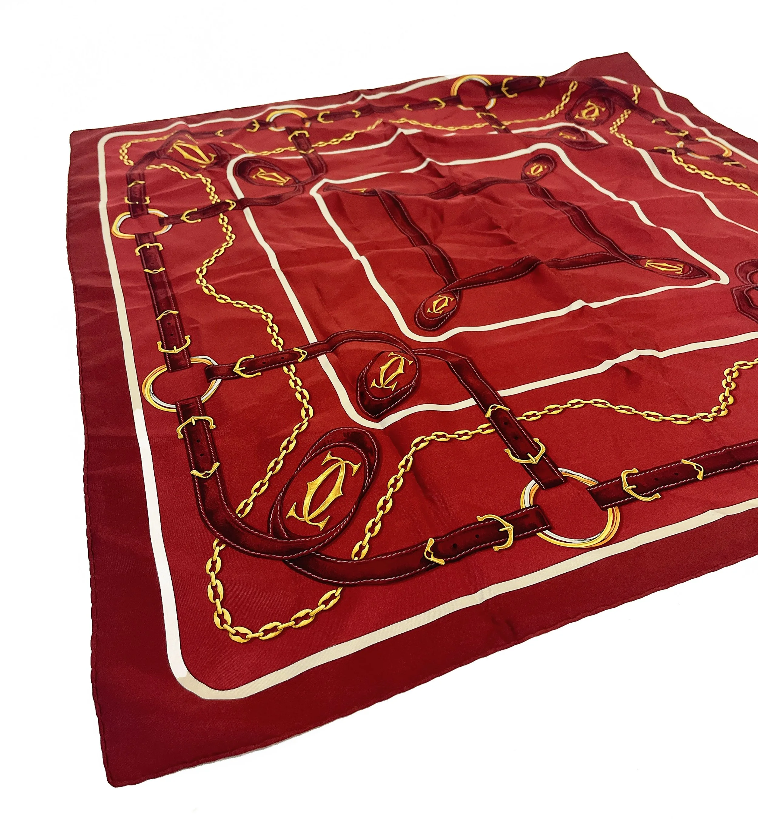 Les Must De Cartier Silk Twill Scarf, France 1980s