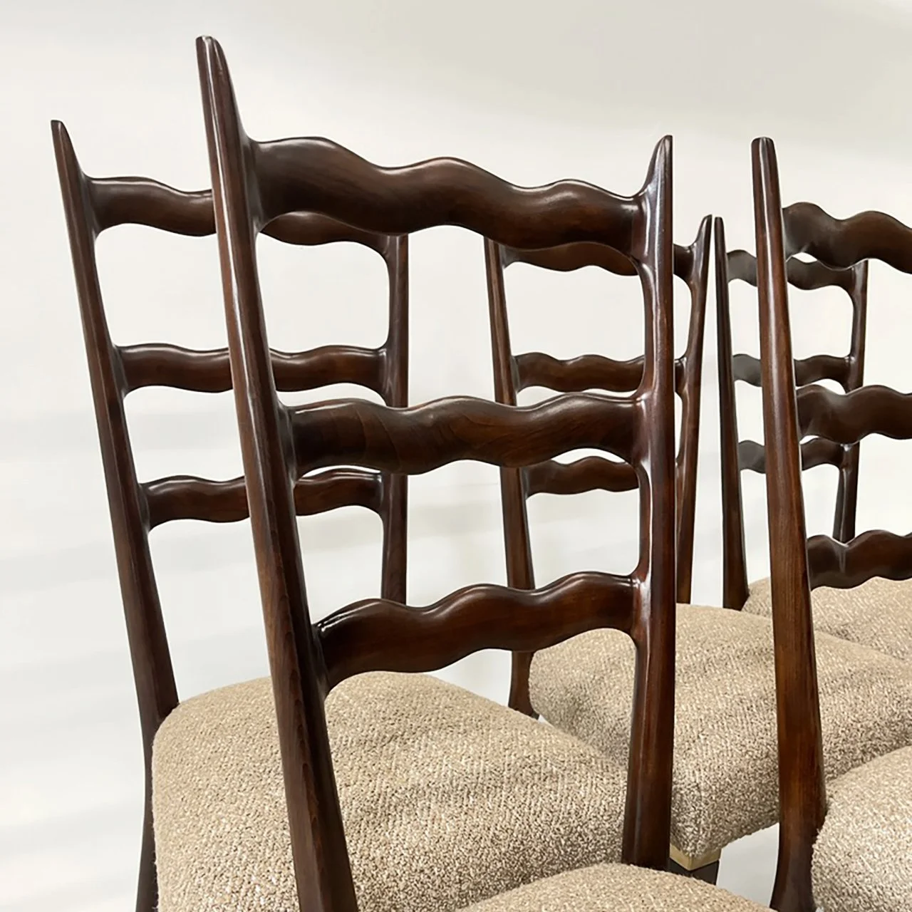 Rare Set of Six Paolo Buffa Dining Chairs, Italy 1940s