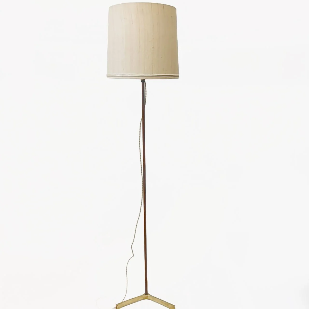 Rosewood and Brass Floor Lamp, Denmark 1960s