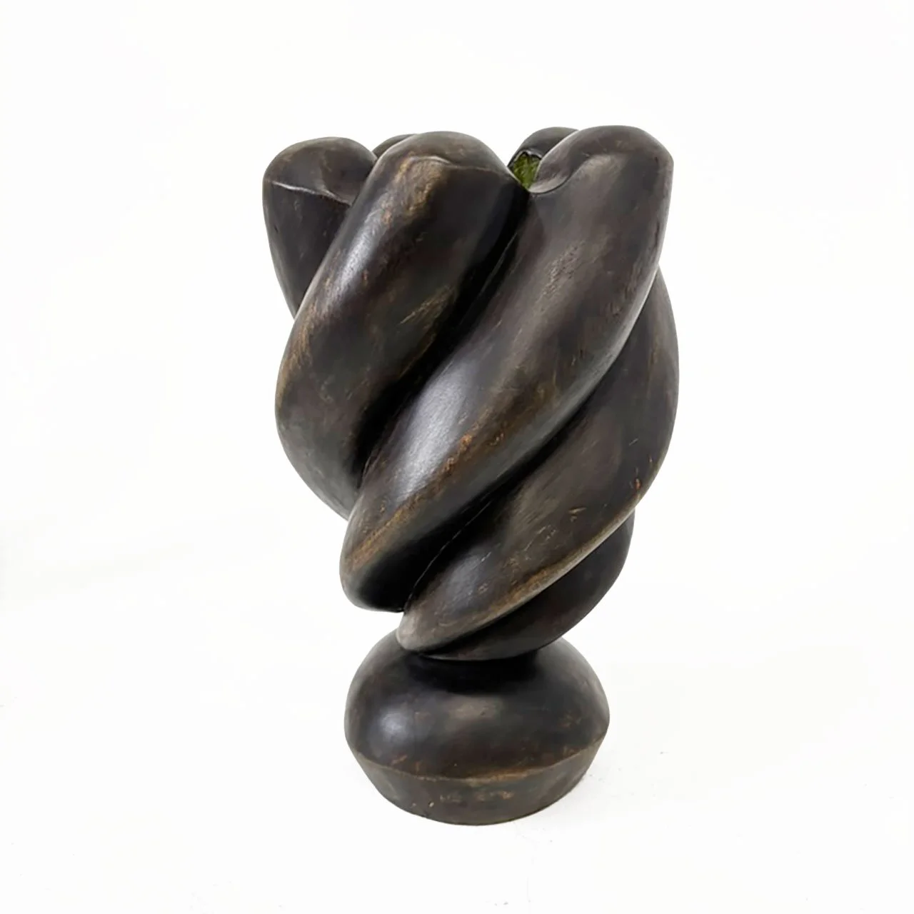 Spanish Brutalist Wooden Vase, 1960s