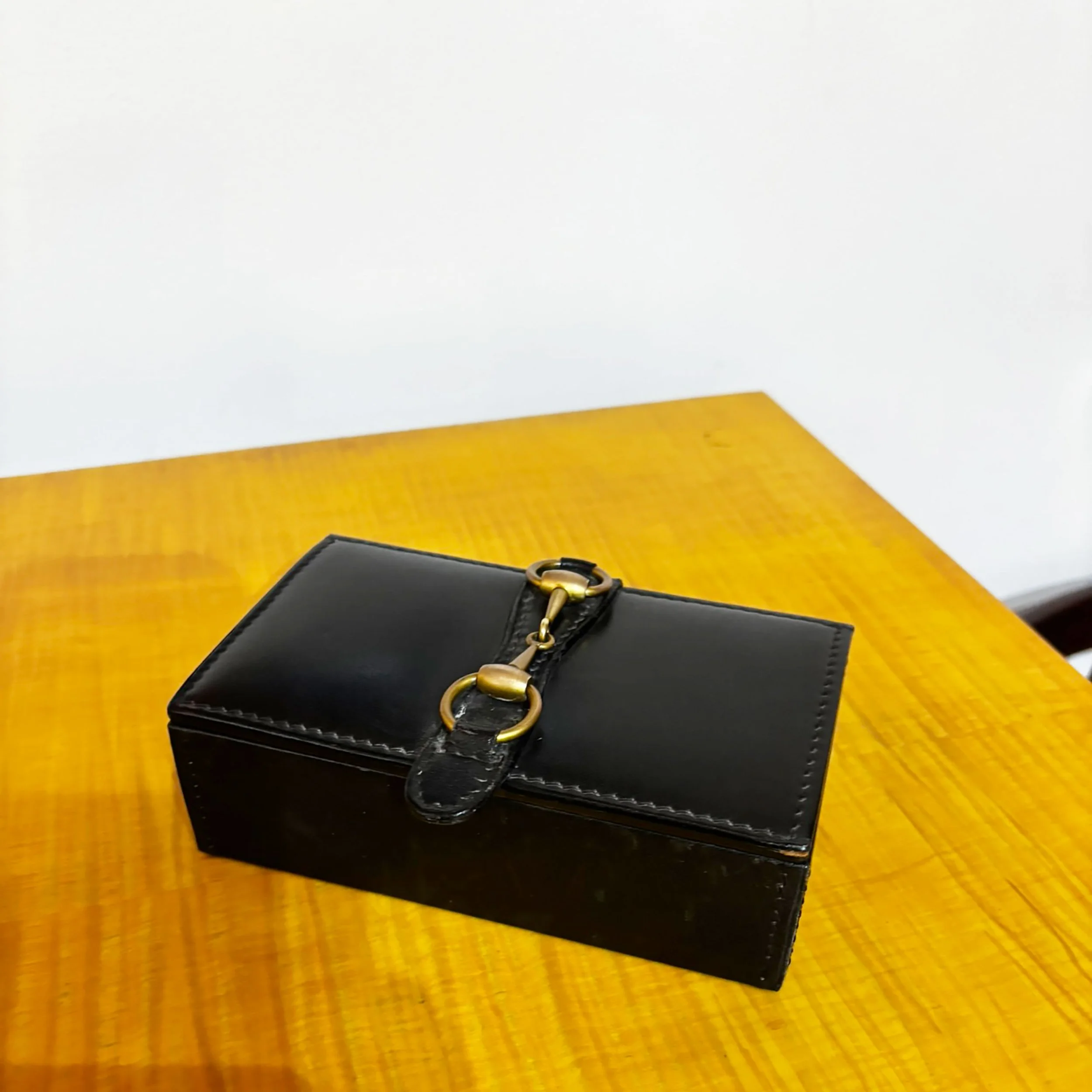 Gucci Leather Equestrian Snaffle Bit Keepsake Box, Italy 1970s