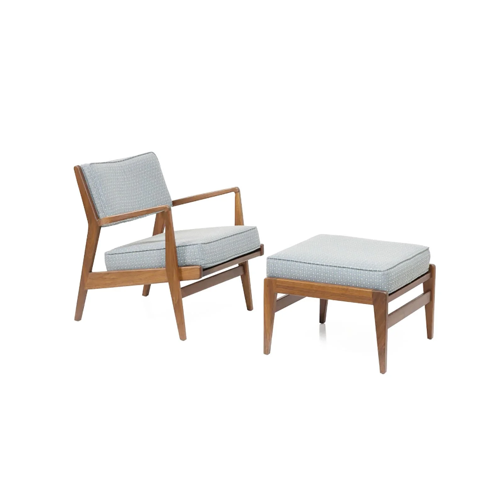 Danish Walnut Lounge Chair and Ottoman