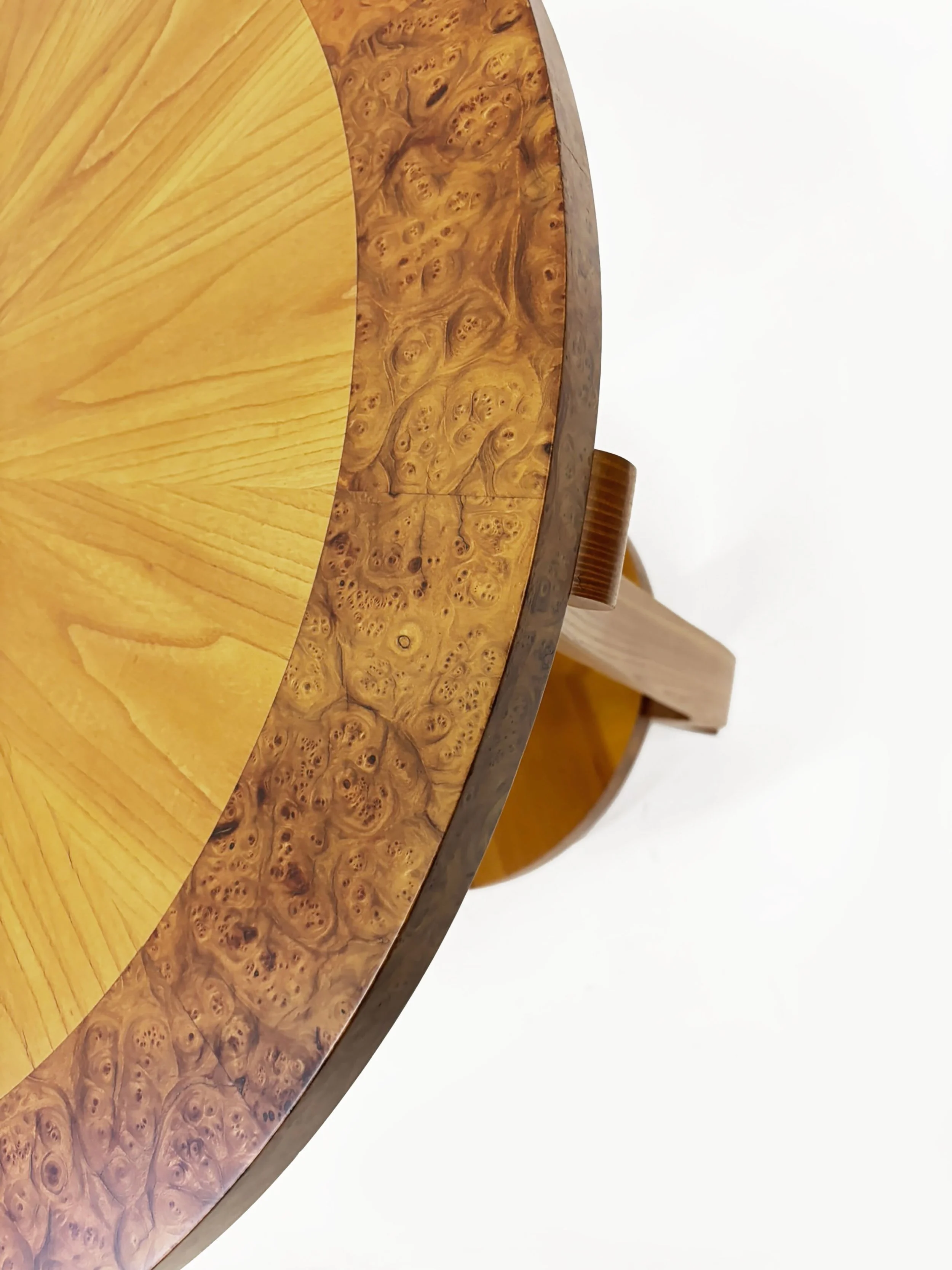 Burl Walnut Art Deco Table, Sweden 1930s