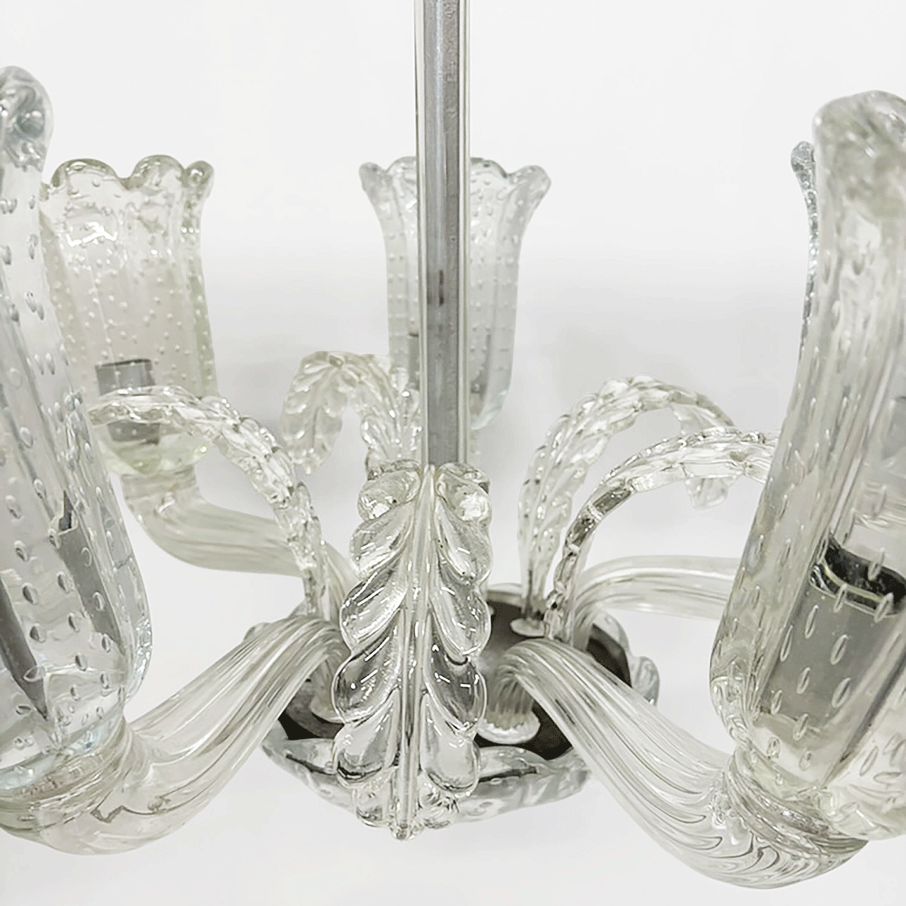 Chandelier by Ercole Barovier, Murano, Italy 1940s