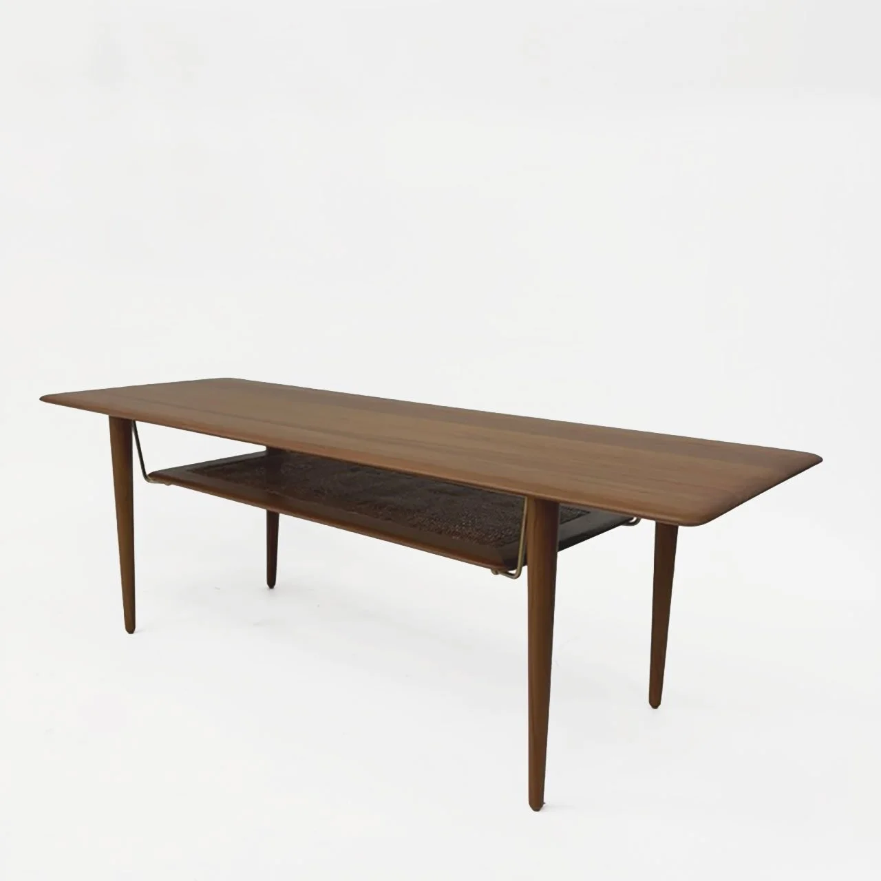 Peter Hvidt & Orla Mølgaard Nielsen Teak and Cane Coffee Table