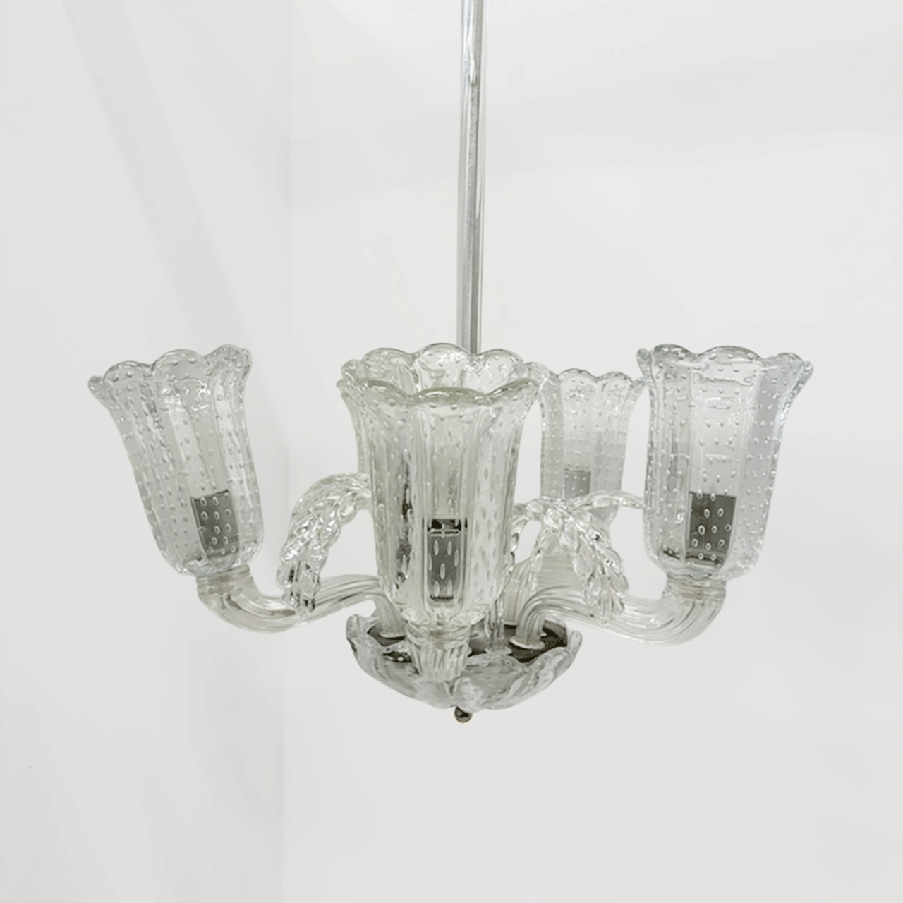 Chandelier by Ercole Barovier, Murano, Italy 1940s