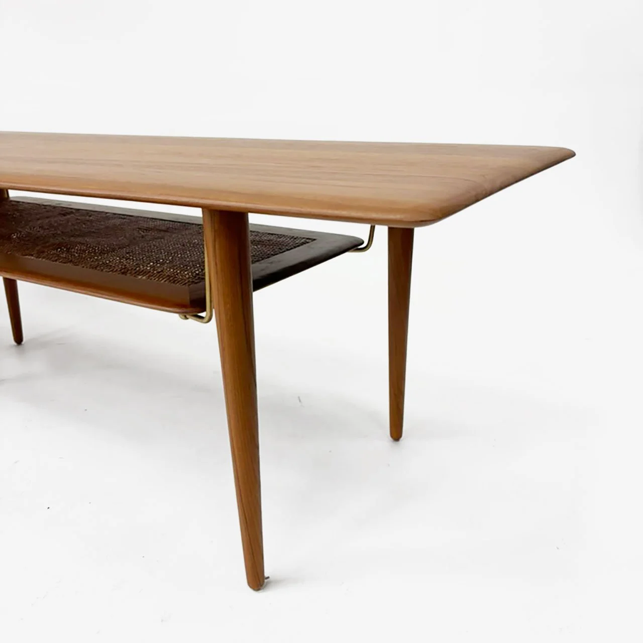 Peter Hvidt & Orla Mølgaard Nielsen Teak and Cane Coffee Table