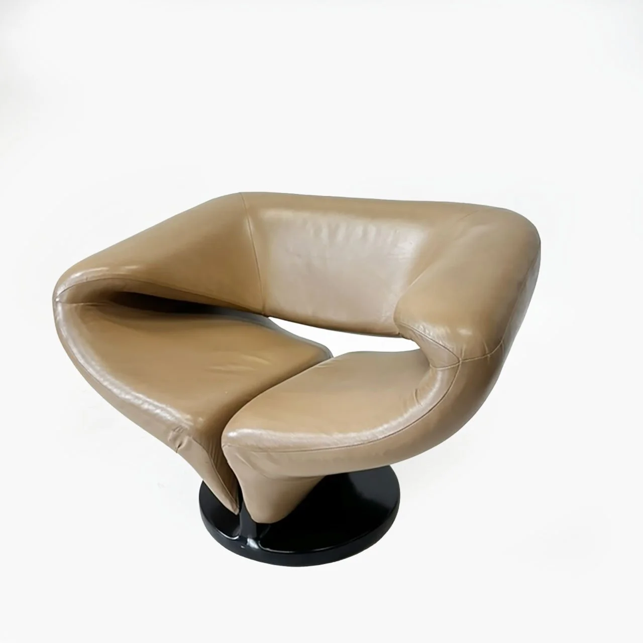 Ribbon Swivel Chair in the Style of Pierre Paulin