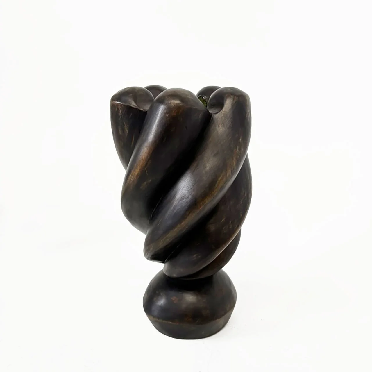 Spanish Brutalist Wooden Vase, 1960s