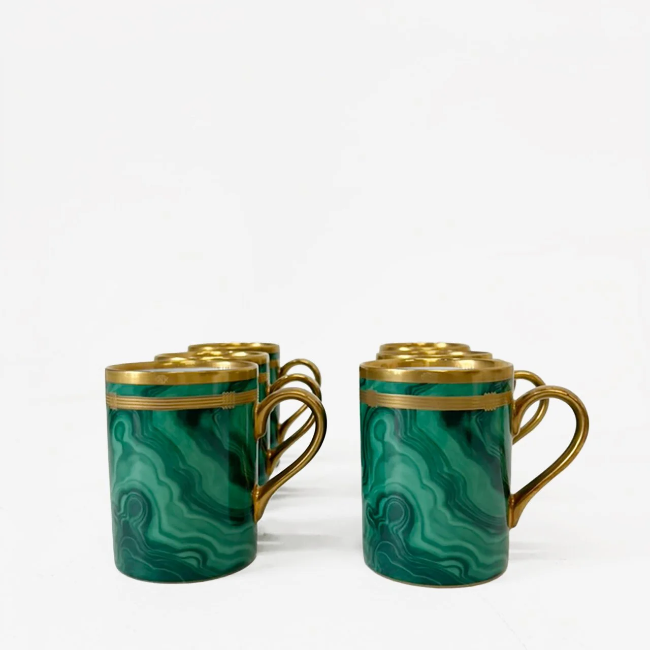 Set of Mugs Malachite Green by CHRISTIAN DIOR, 1970s