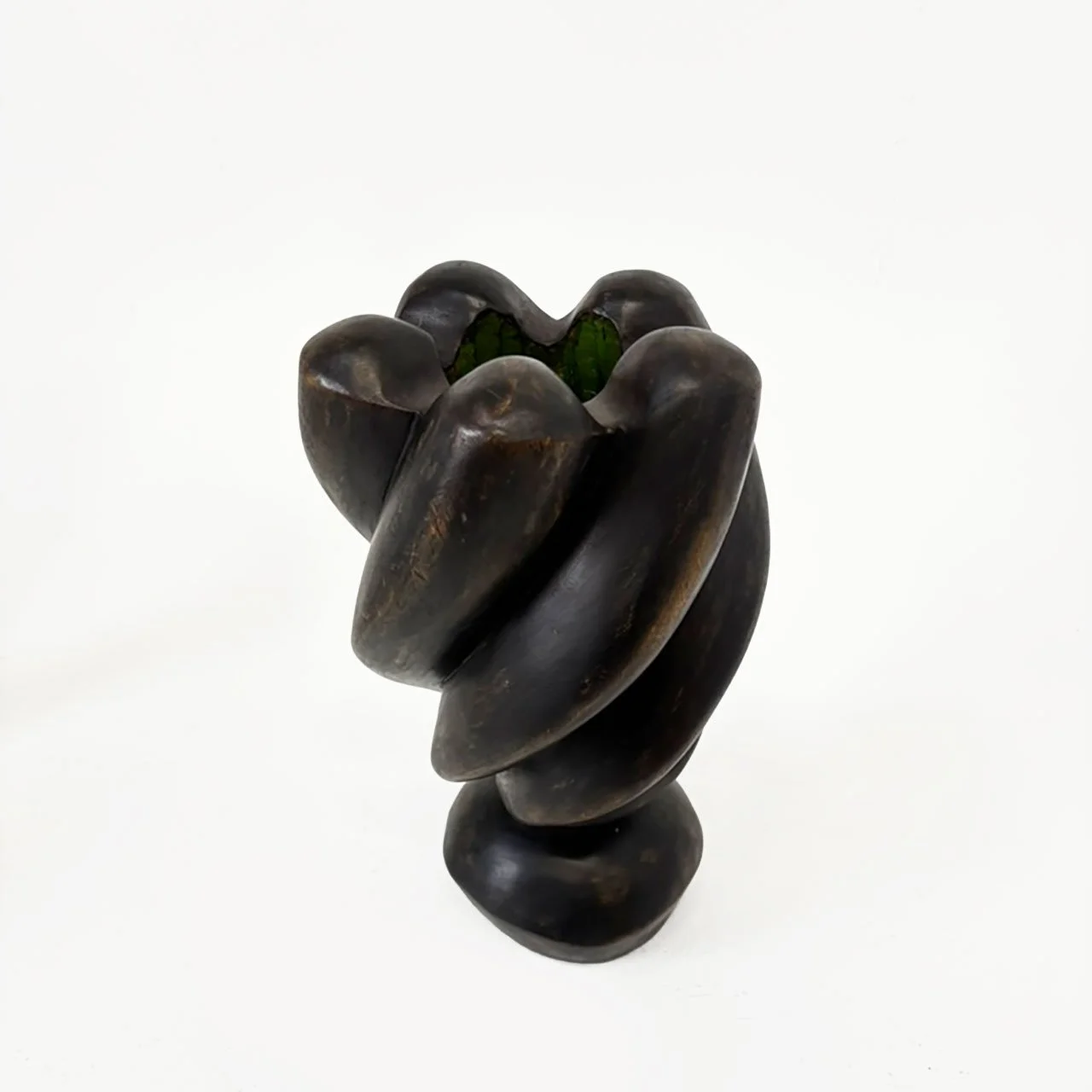 Spanish Brutalist Wooden Vase, 1960s