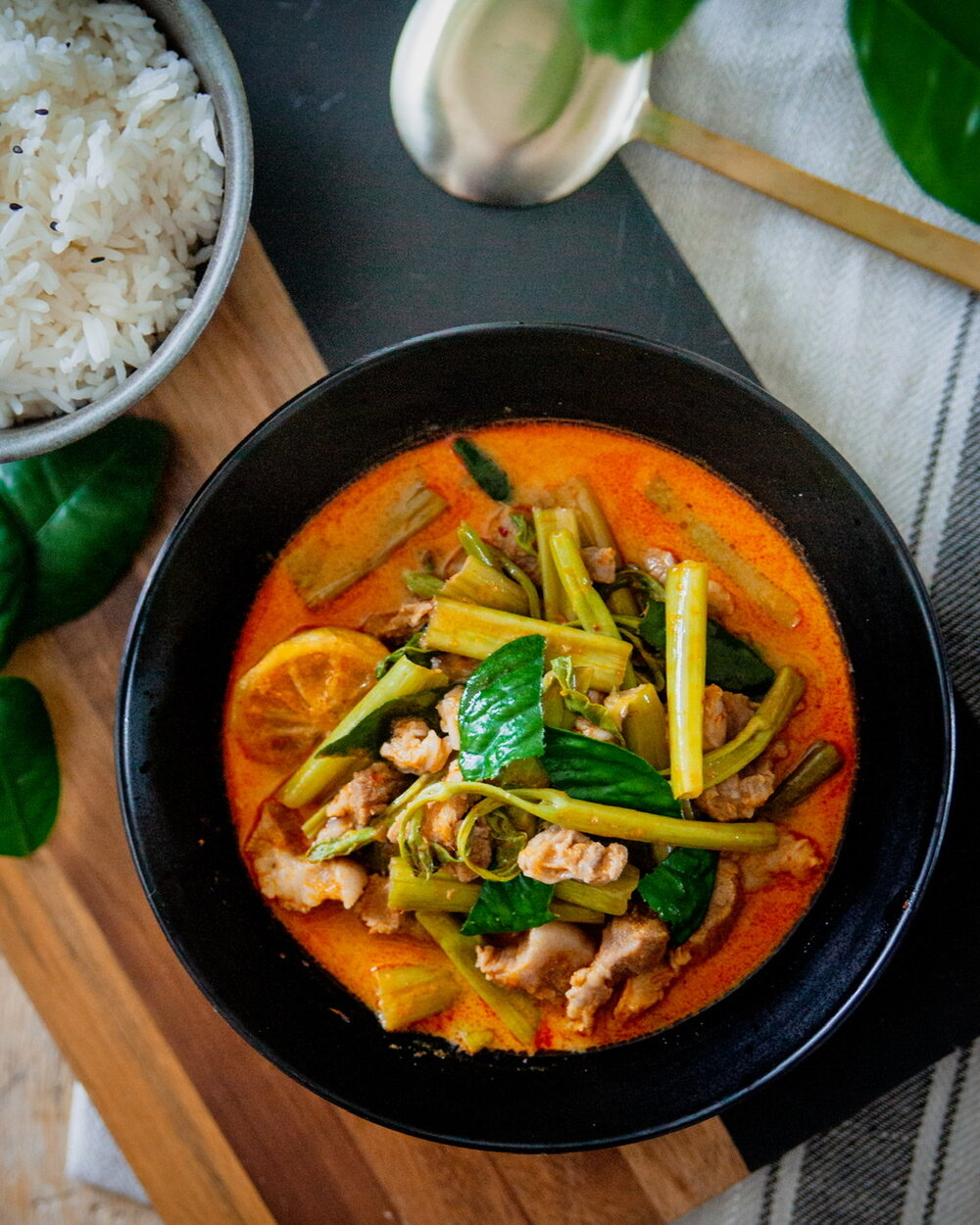 Thai Curry Pork Belly and Thai Morning Glory — Have a Feast