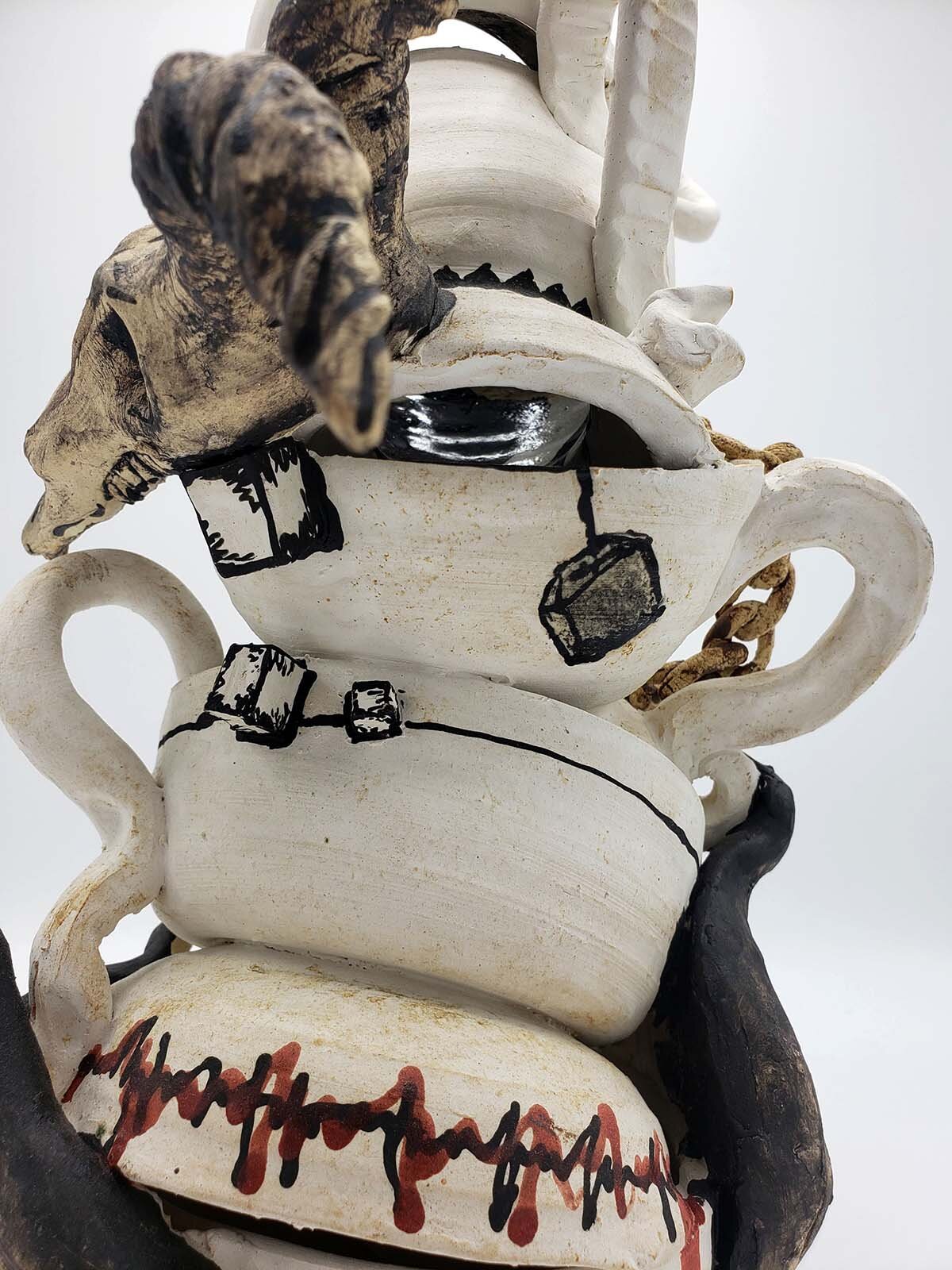 Are You Scared? (detail), 2019Ceramic-Stoneware, Underglaze