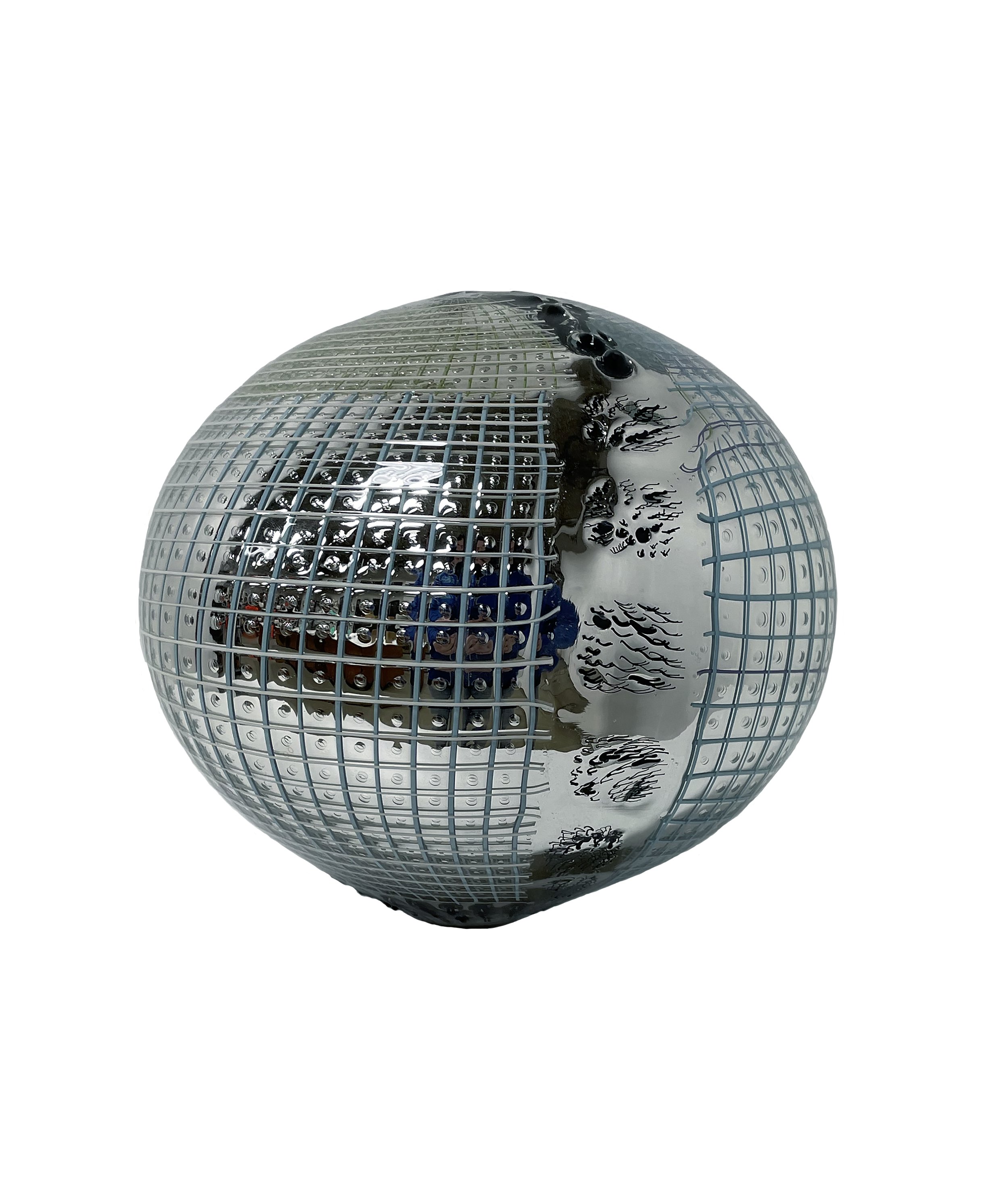 Reticello Murinne Sphere, 2021, glass, 9 x 9.5 x 9 in.