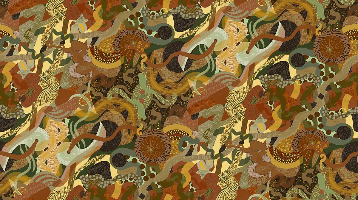 Warm Automatism, 2022, Organic Cotton, 108 x 36 in.