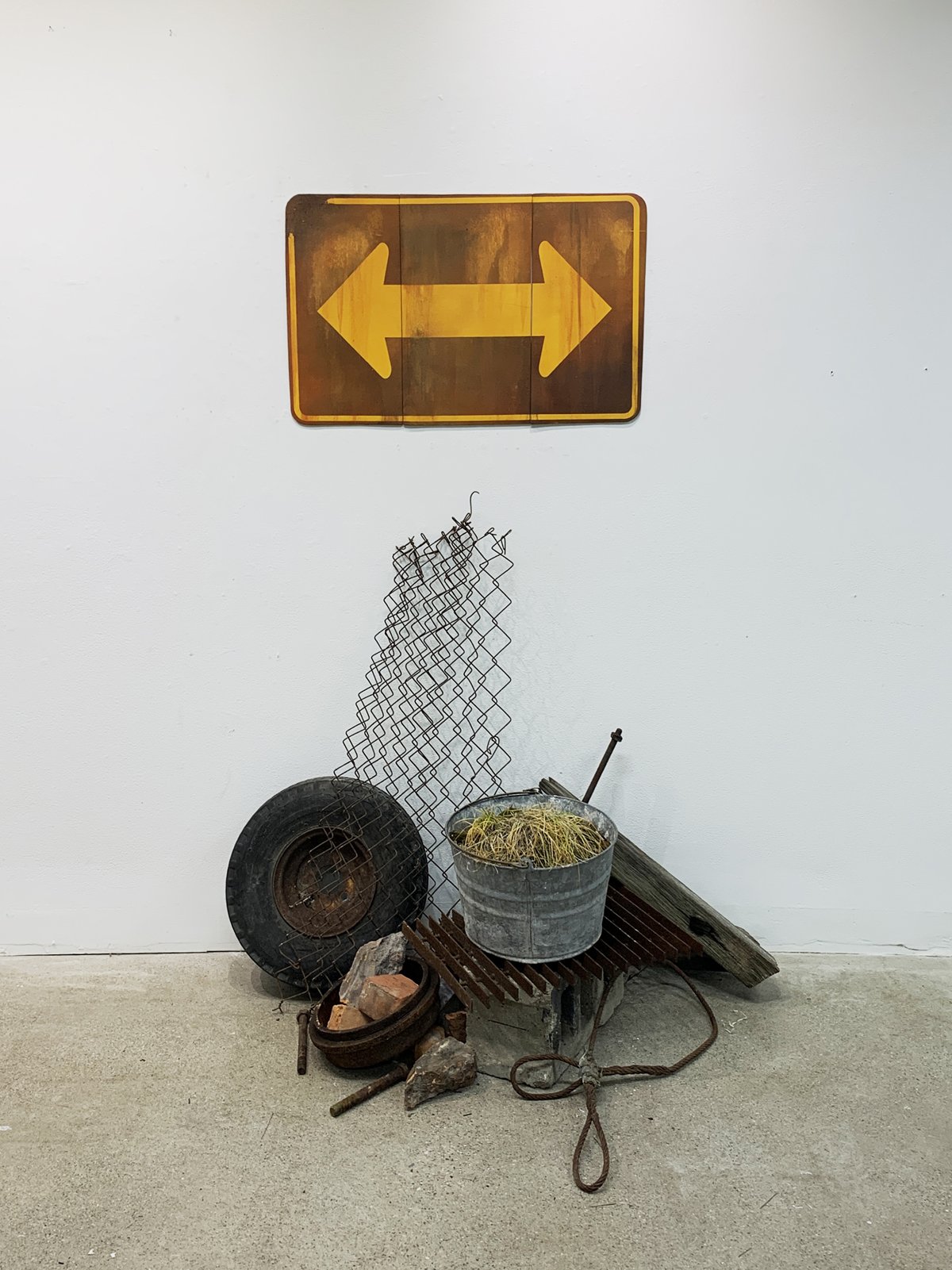 Anywhere But Here, 2022 Ceramic, Found Objects 36”x24”x72”