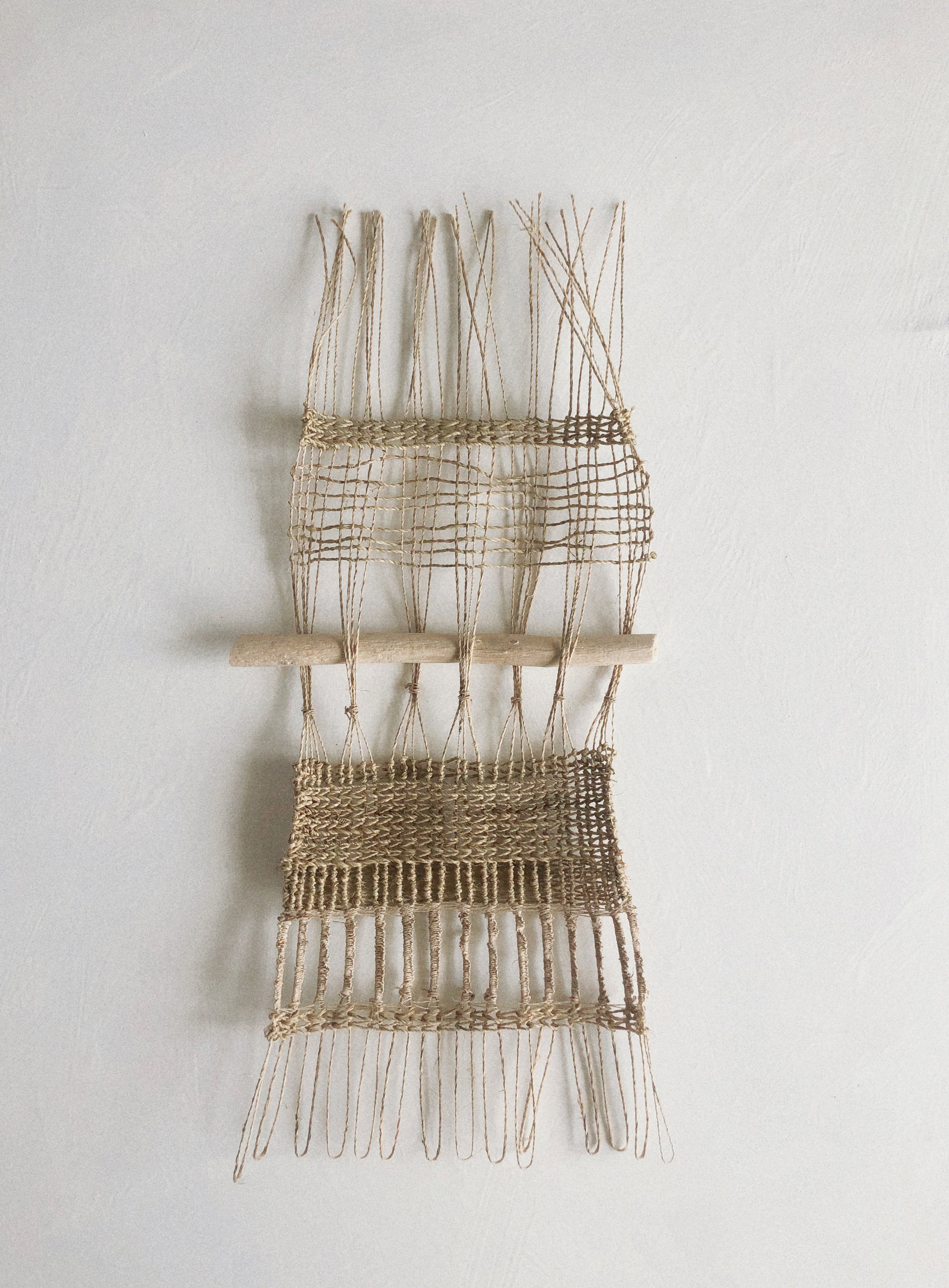 Open Spaces, 2020, ramie bark yarn, 8 x 12 in.