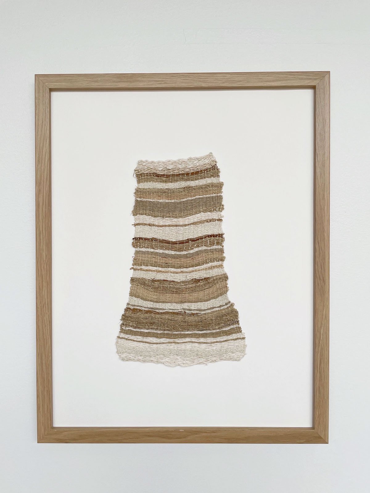 Sand + Soil, 2021, ramie bark yarn, tsumugi mulberry silk noil, cotton and hemp, 15 x 19 in.