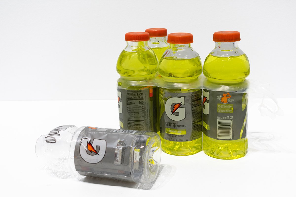 Gatorade Pack
2023
Glass, Denatured Alcohol, Yellow #4, Original Label, Plastic & Lid 7.25”x4.5”x7.25”