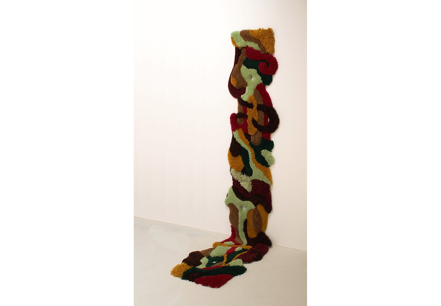 The Long and Winding Road, 2022, Wool and Acrylic Yarns, Woven Cotton Backing Cloth, 114 x 18 in.