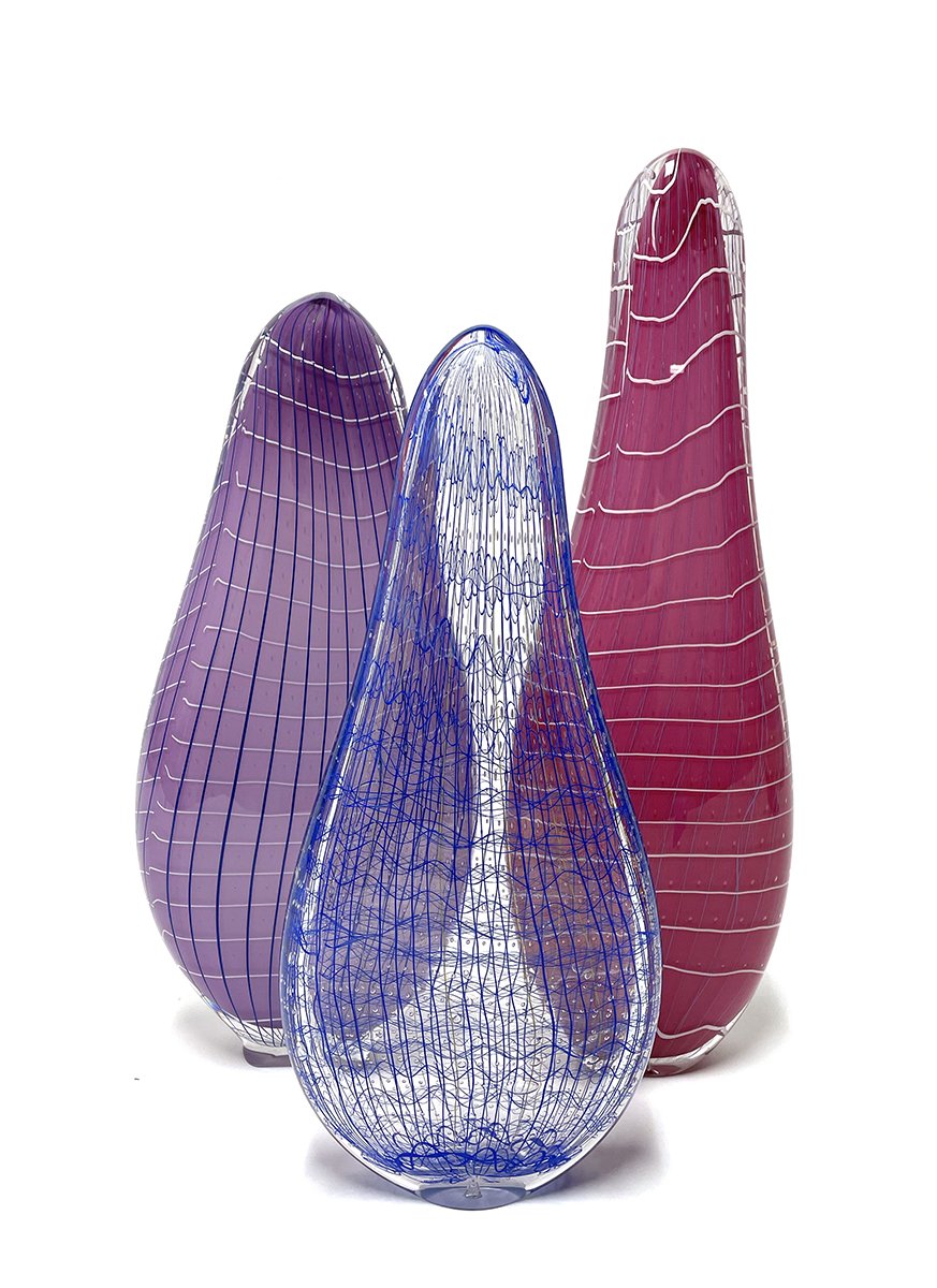 New Pattern Grouping, 2021, glass, 25 x 9 x 6 in.