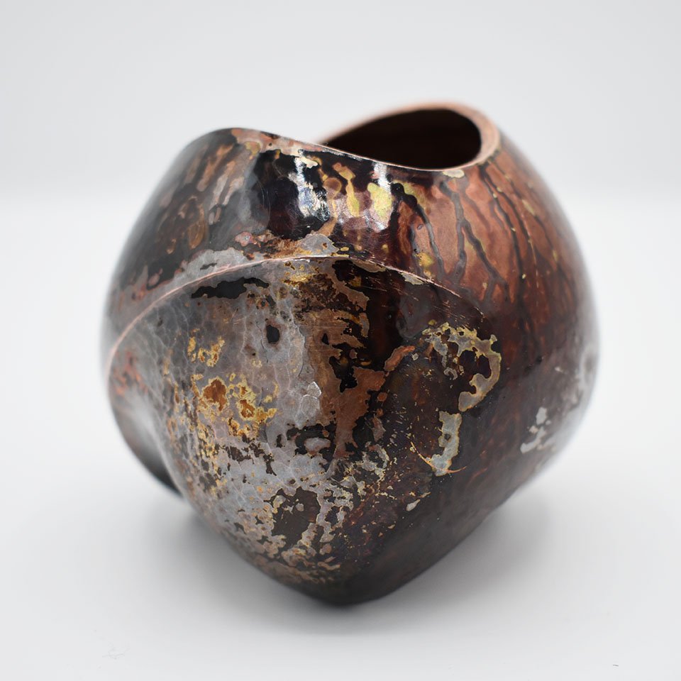 Vessel 10, 2023, 3.25" x 3.5" x 2.75", copper